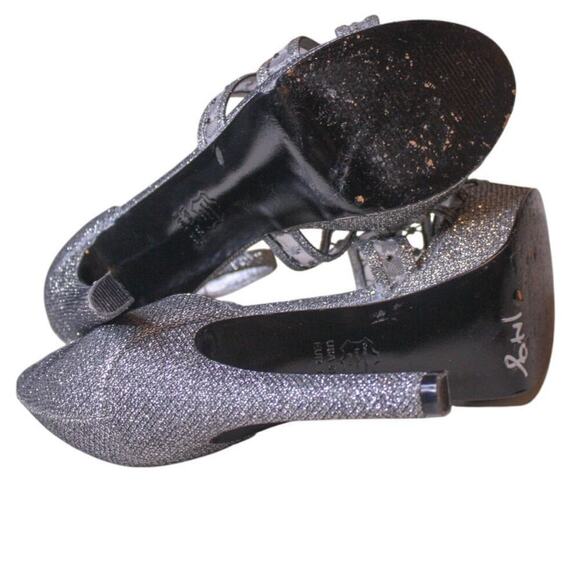 Adrianna Papell Boutique Silver Glitter Platform High Heel Sandals 8.5 - Picture 5 of 5